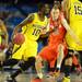 Michigan freshman Glenn Robinson III moves the ball around Syracuse sophomore Trevor Cooney in the first half in the Final Four in Atlanta on Saturday, April 6, 2013. Melanie Maxwell I AnnArbor.com